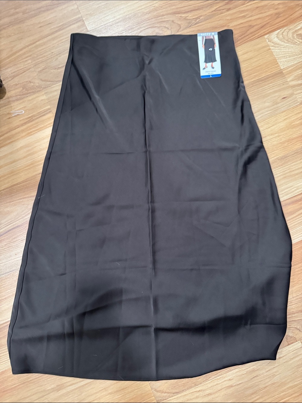 Matty M Silky Stretch Brown Skirt